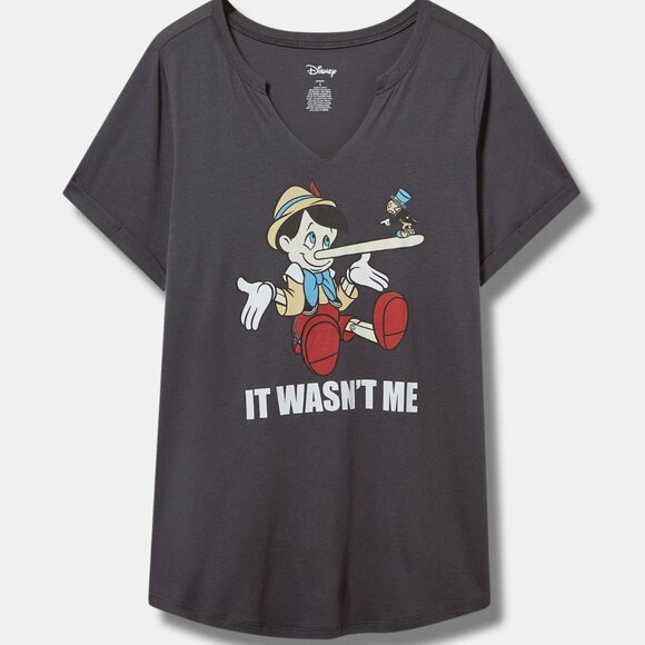 ❤️NWT VINTAGE TORRIID TEE - DISNEY PINOCCHIO KNOTCH CLIP NECK TOP - PLUS SIZE - Picture 9 of 13